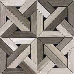 Wellstone Parquet Wood White, Black, Wood Brown