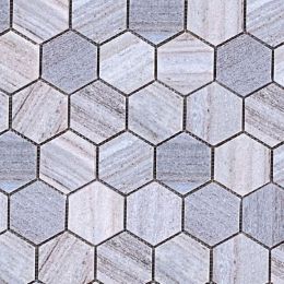 Wellstone 3" Hexagon Mosaic Wooden Crystal