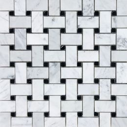 Wellstone Basketweave Carrara with Black Dot