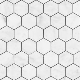 Artistry 3" Hexagon Mosaic Matte Carrara Pure Bianco