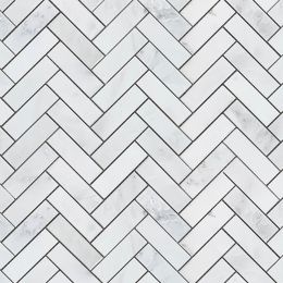 Eastern White Herringbone Mosaic