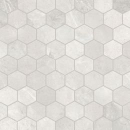 Ultra Slate 2" Hex Mosaic Ivory